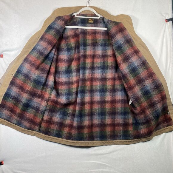 Vintage Foxland Barn Coat Plaid Wool Lined Jacket Corduroy Trim Women’s 16 - Picture 5 of 15